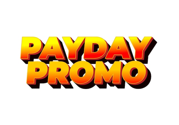 Promotion de jour de paie Conception d'effets de texte pour les besoins de publicité de vente
