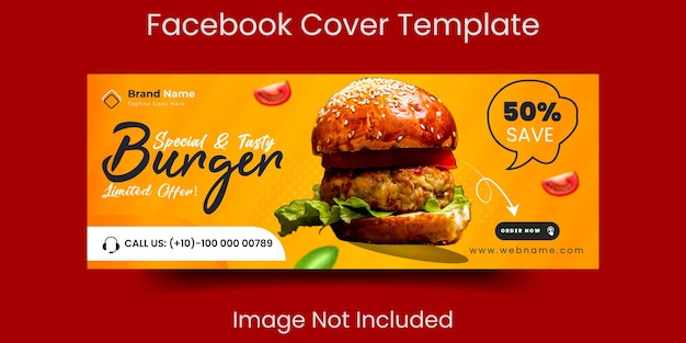 Promotion De Menus De Restaurant Et De Nourriture Et Modèle De Bannière De Couverture Facebook Sur Les Médias Sociaux Et Bannière Web