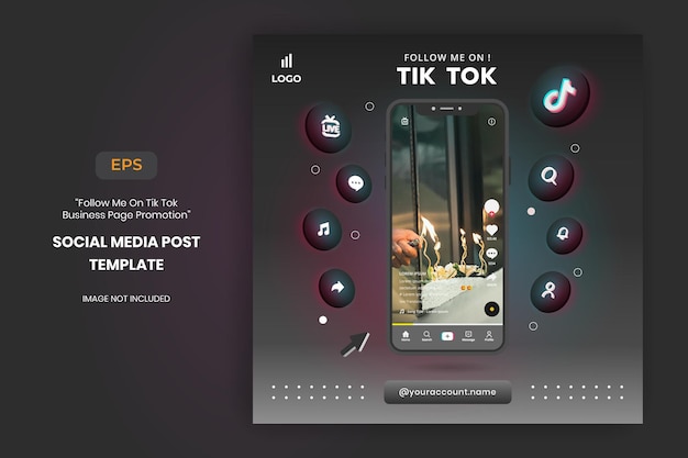 Vecteur promotion de la page tiktok business et modèle de publication sur les réseaux sociaux