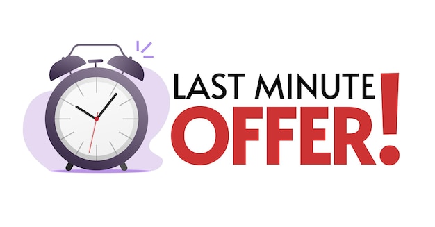 Promotion de remise sur les ventes de la bannière Web de l'offre de dernière minute