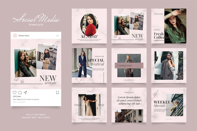 Promotion de vente de mode de blog de bannière de modèle de médias sociaux.