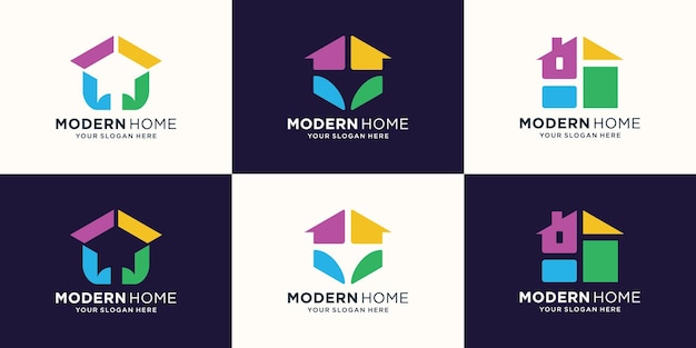 Propriété immobilière abstraite conception vectorielle d'icônes de logos modernes Vente de biens immobiliers en location