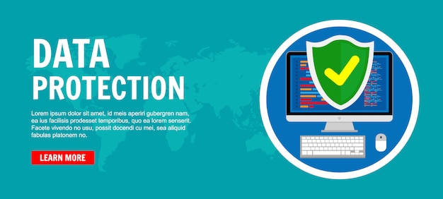 Protection Des Données, Bannière De Sécurité Internet