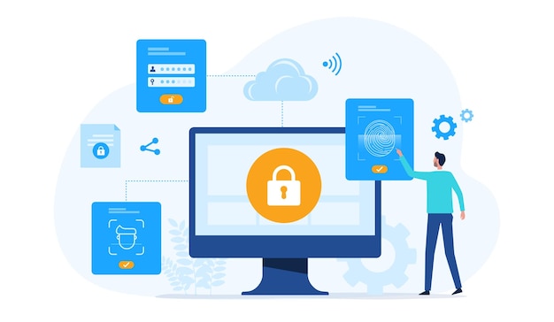 protection des données d'entreprise et technologie conception de la sécurité du réseau Internet avec la connexion des personnes