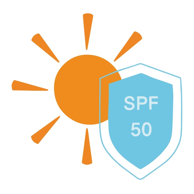 Vecteur protection spf 50 avec idées de conception de protection solaire