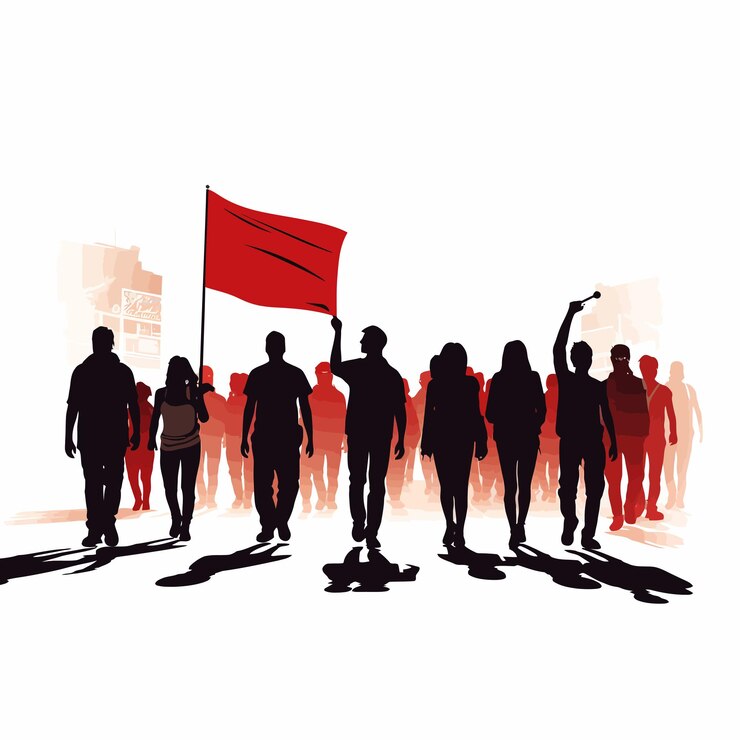 Vecteur protest_rally_march_picket_sign_silhouette (en anglais)