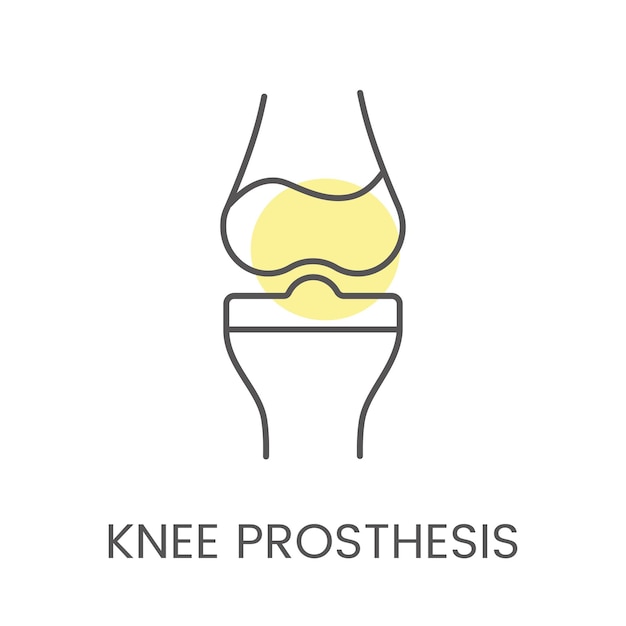 Prothèse De Genou Icône Linéaire Vectorielle