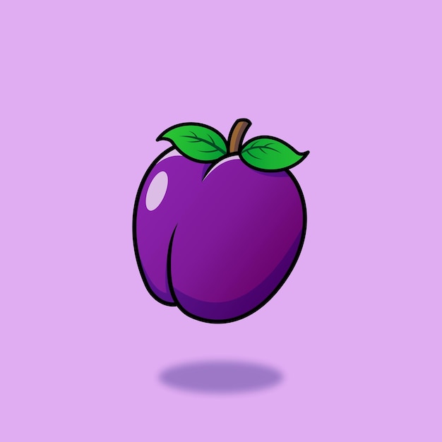Vecteur une prune violette sur fond violet