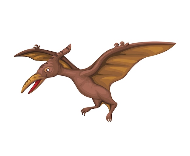 Le ptérodactyle ou les ptérosaures est un personnage de figure animale préhistorique dans le vecteur d'illustration de dessin animé
