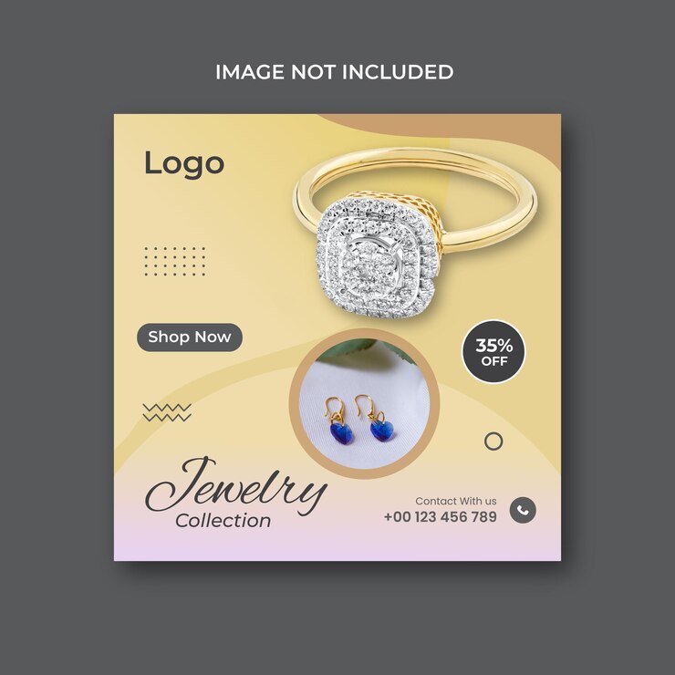 Publication De Bijoux Sur Les Réseaux Sociaux Et Conception De Bannière Instagram Vecteur Premium