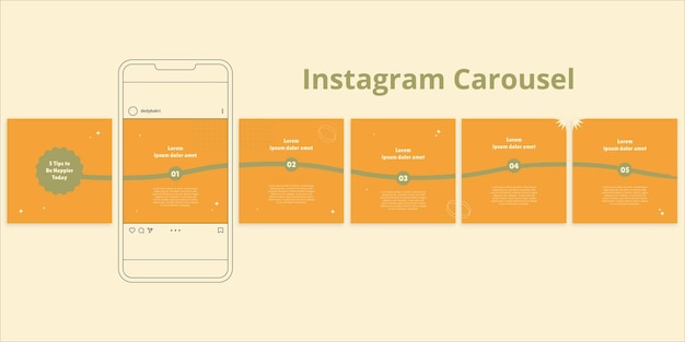 Publication De Carrousel Instagram De Stratégie De Médias Sociaux Vecteur Premium