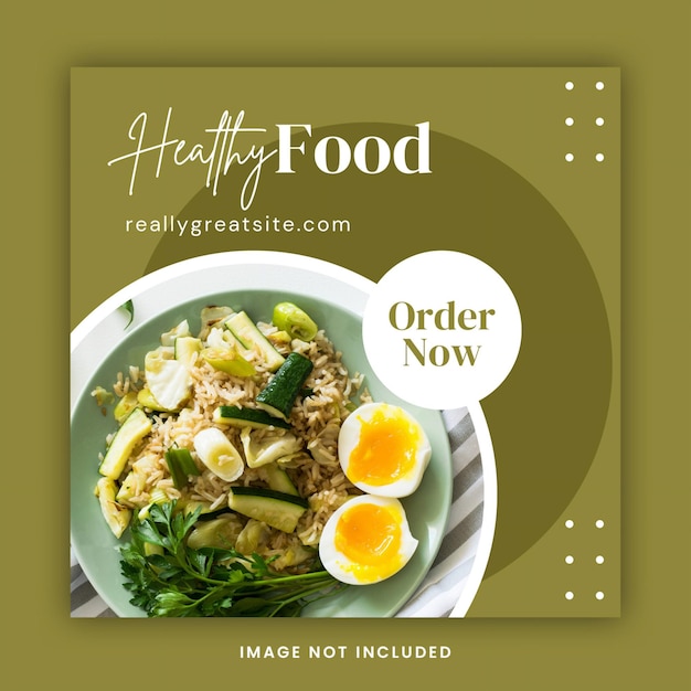 Publication Instagram d'aliments sains modernes et verts