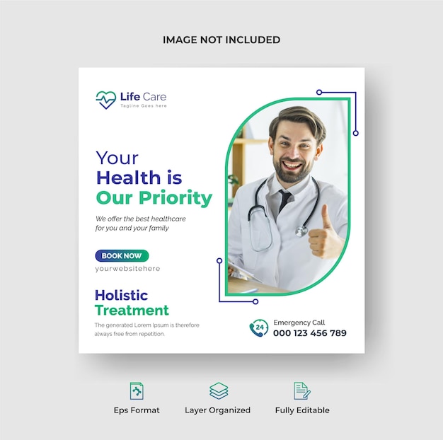 Publication Instagram Médicale Et Santé Ou Modèle De Bannière Web Sur Les Réseaux Sociaux Vecteur Premium