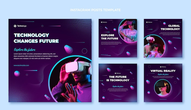 Publication Instagram De Technologie De Demi-teinte Dégradée
