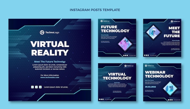 Publication instagram de technologie de texture dégradée