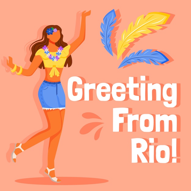 Publication sur les médias sociaux du carnaval du Brésil
