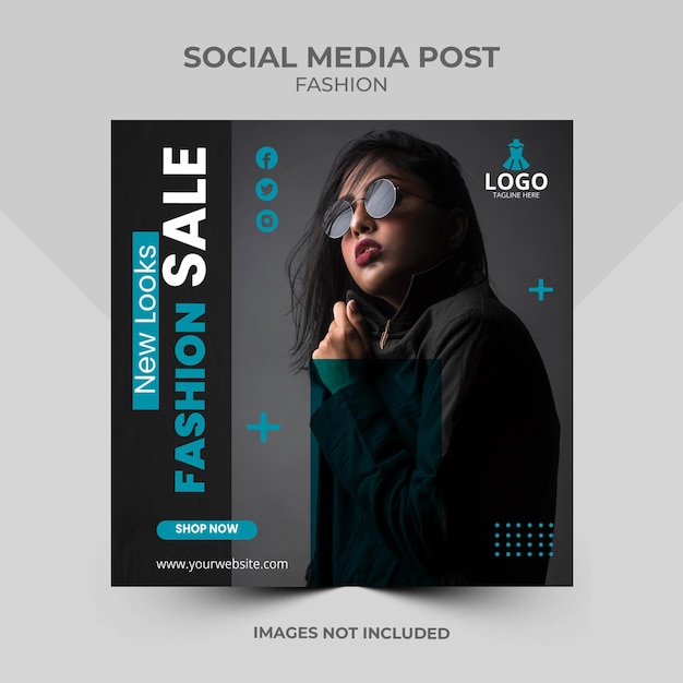 Publication sur les médias sociaux de vente de mode, modèle instagram