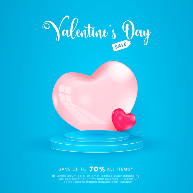 Publication Réaliste Sur Les Réseaux Sociaux De La Saint-valentin En 3d