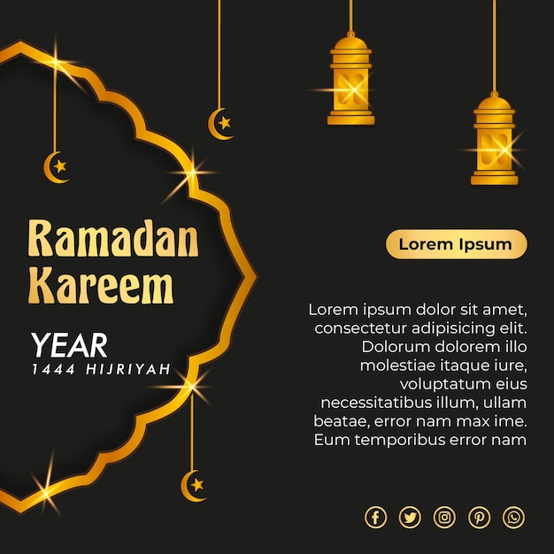 publication sur les réseaux sociaux carte de voeux ramadan et fêtes musulmanes