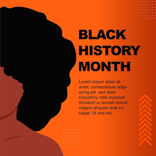 Vecteur publication sur les réseaux sociaux mois de l'histoire des noirs