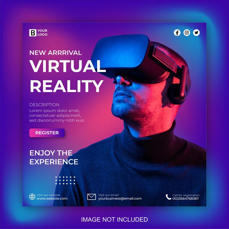 Vecteur publication sur les réseaux sociaux en réalité virtuelle