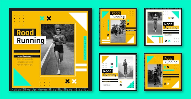 Vecteur les publications sur instagram du club de course