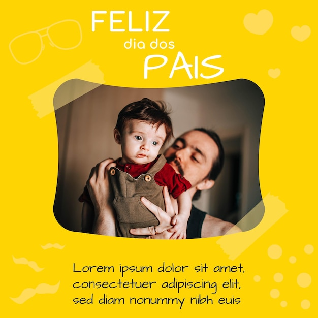 publications instagram pour la carte dia dos pais carte de fête des pères entièrement modifiable