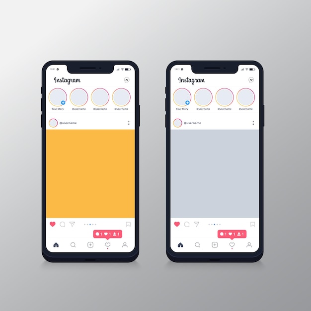 Publications sur les réseaux sociaux et maquette de smartphone