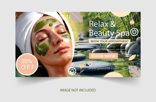 Une publicité sur Facebook pour un spa de design plat