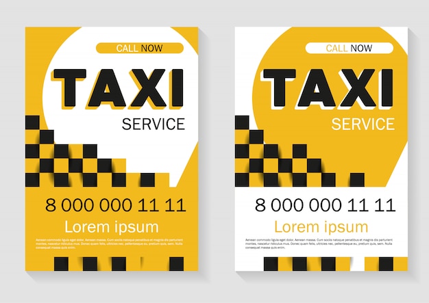 Vecteur publicité de service de taxi. modèle tendance