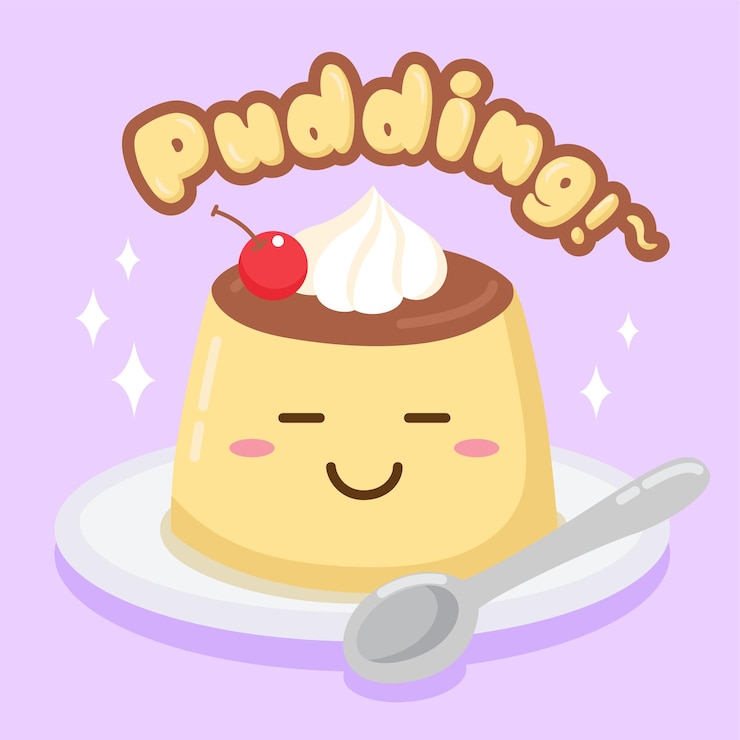 Vecteur pudding de dessin animé mignon de vecteur