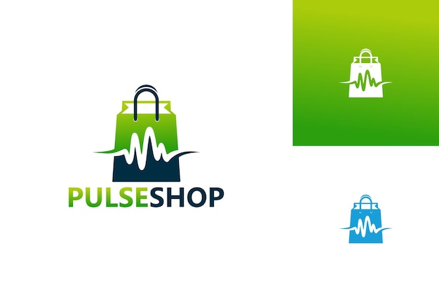 Pulse Shop Logo Template Design Vecteur, Emblème, Design Concept, Symbole Créatif, Icône