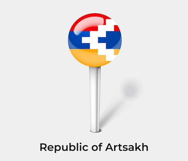 Punaise De La République D'artsakh Pour L'illustration Vectorielle De La Carte