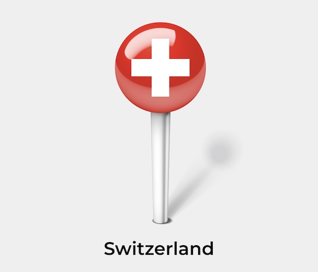 Punaise Suisse Pour Illustration Vectorielle De Carte