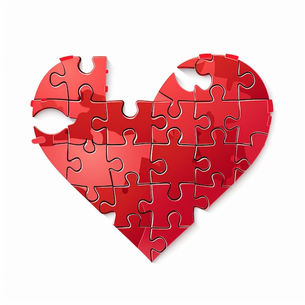 Vecteur puzzle en forme de cœur