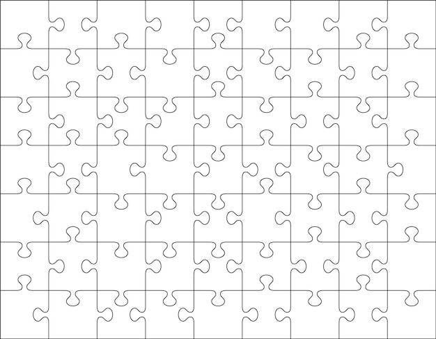 Puzzle. Grille De Puzzle Avec 63 Pièces. Illustration Vectorielle.