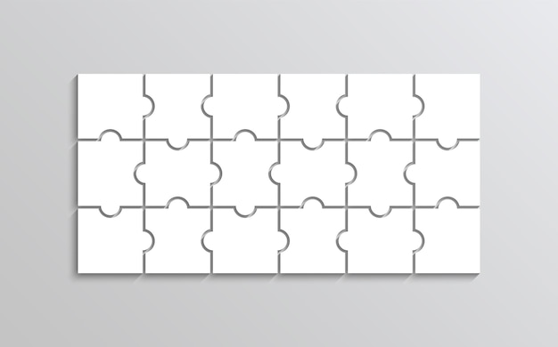 Puzzle Jeu De Réflexion 18 Pièces Grille De Contour De Puzzle Jeu De Réflexion Avec Des Formes Séparées