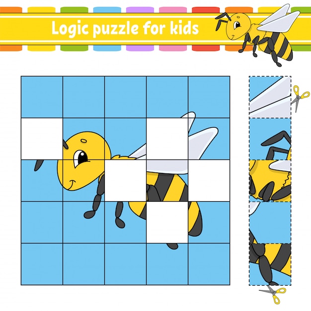 Puzzle Logique Pour Les Enfants. Feuille De Travail Pour Le Développement De L'éducation.