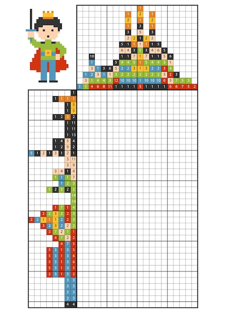 Puzzle De Peinture Par Numéro (nonogram), Jeu éducatif Pour Enfants, Prince