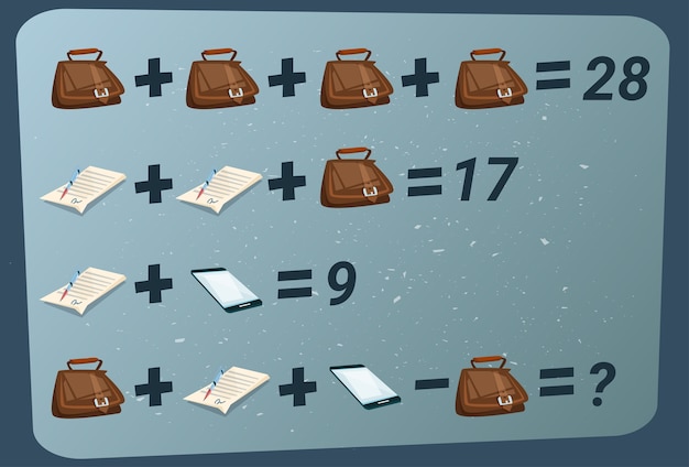 Vecteur puzzle de soustraction d'addition mathématique