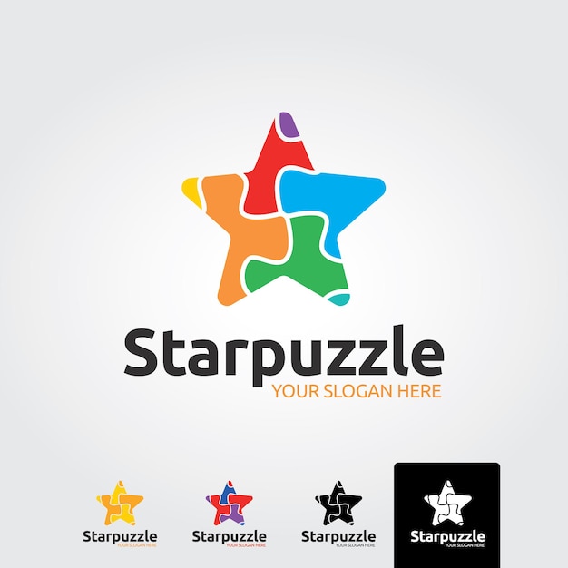 Puzzle Star Multicolore Icône Modèle De Conception De Logo Vector Télévision Moderne Concept Pour La Logique D'entreprise D