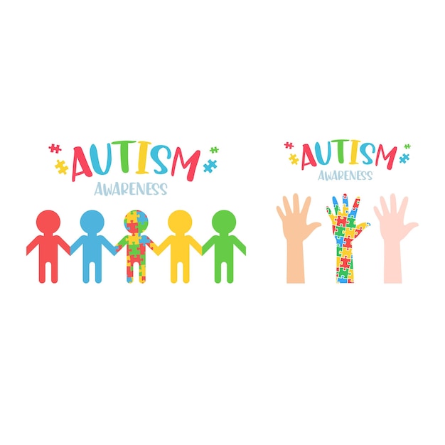 Vecteur puzzle sur le vecteur de la sensibilisation à l'autisme