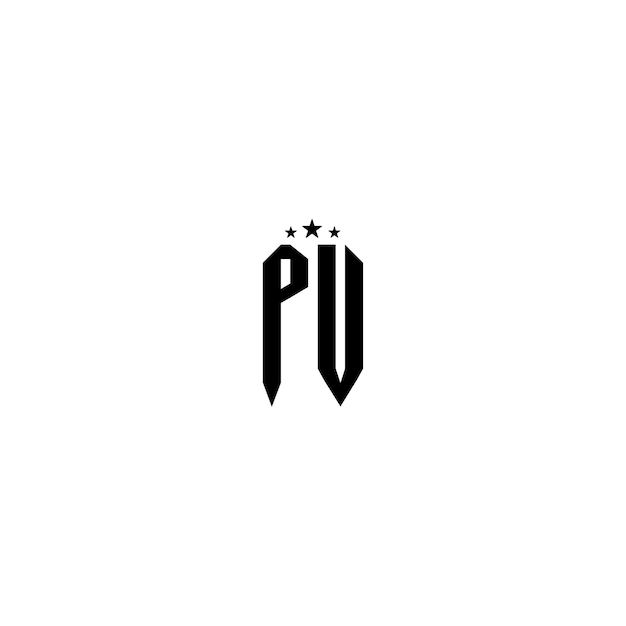 PV monogramme logo design lettre texte nom symbole monochrome logotype alphabet caractère logo simple