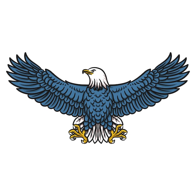 Pygargue à Tête Blanche Américaine, Illustration De L'aigle Volant