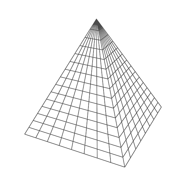 Vecteur pyramide grille figure icône de forme géométrique low poly