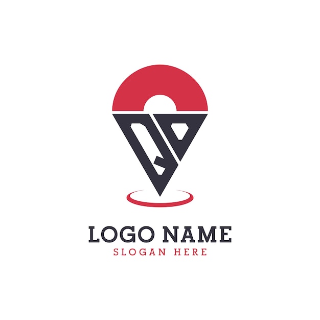 QO Location Icon Design Logo QO Pinpoint moderne pour les applications de cartes de navigation et les entreprises basées sur la localisation