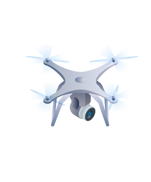 Quadcopter isolé sur fond blanc illustration de stock