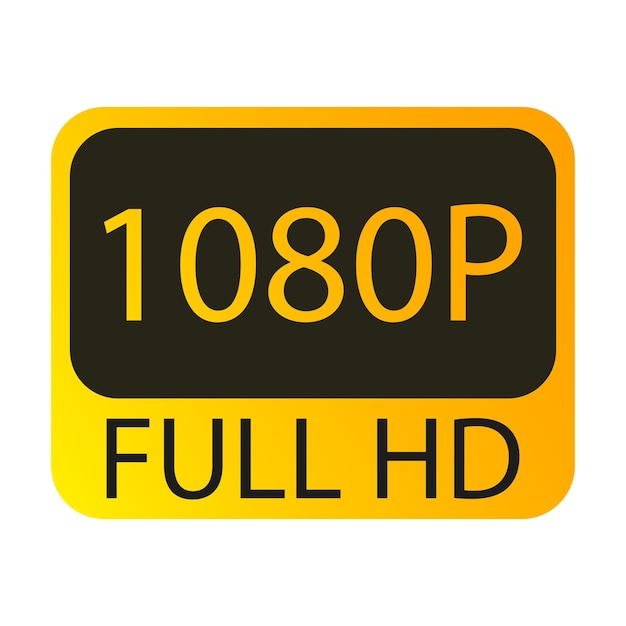 Qualité 1080P FULL HD ligne icône résolution image caméra affichage photo matrice vecteur icône pour les affaires et la publicité