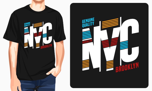 Vecteur qualité authentique de new york - conception de t-shirt