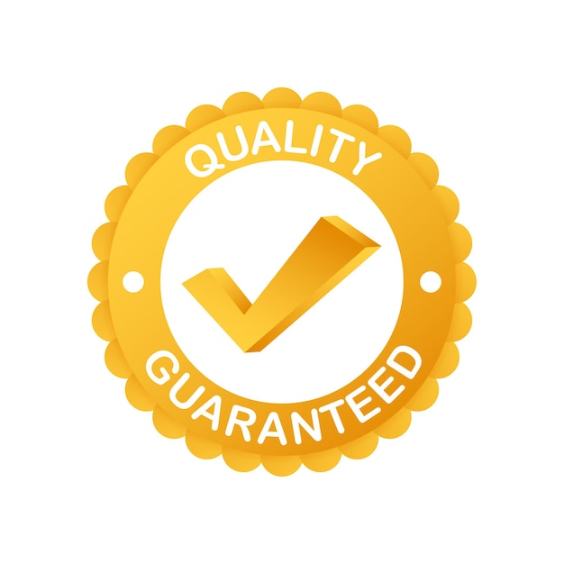 Qualité garantie. Coche. Symbole de qualité premium. Illustration vectorielle